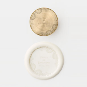 Elegant Classy Beige ornate Wedding Wax Seal Stamp