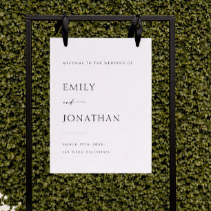 Elegant Classy Black and White Wedding Welcome Foam Board