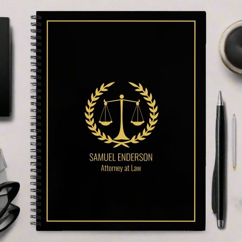 Elegant Classy Black  Gold Lawyer Business  Notebook