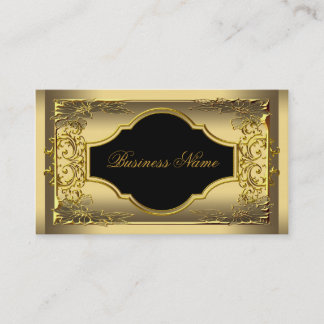 Elegant Classy Black Gold Profile Company Business Card