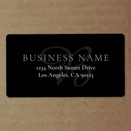 Elegant Classy Black  Grey Return Address Label