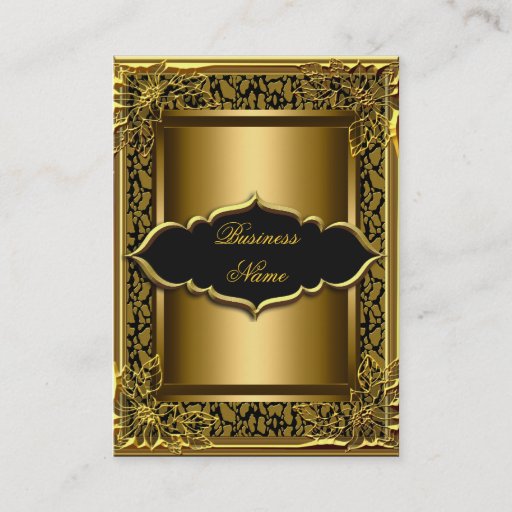 Customizable Elegant Classy Black Old Gold Business Card Templates