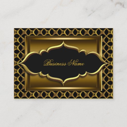 Customizable Elegant Classy Black Old Gold Business Card Template