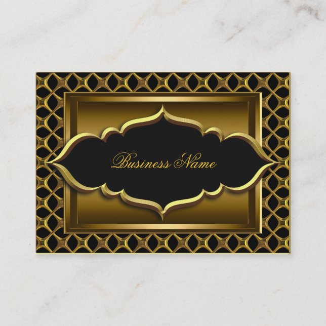 Elegant Classy Black Old Gold Business Card (Front)