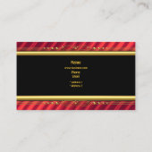 Elegant Classy Black Yellow Gold Deep Red Business Card (Back)