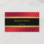 Elegant Classy Black Yellow Gold Deep Red Business Card (Front)