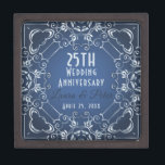 Elegant Classy Blue and Silver Wedding Anniversary Gift Box<br><div class="desc">Elegant personalized silver wedding anniversary gift box design featuring an elegant silver border on a gradient blue background. The text is fully customizable.</div>