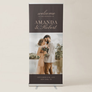 Elegant Classy Brown Photo Wedding Retractable Banner