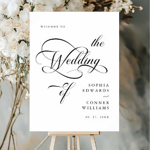 Elegant Classy Calligraphy Wedding Welcome Foam Board