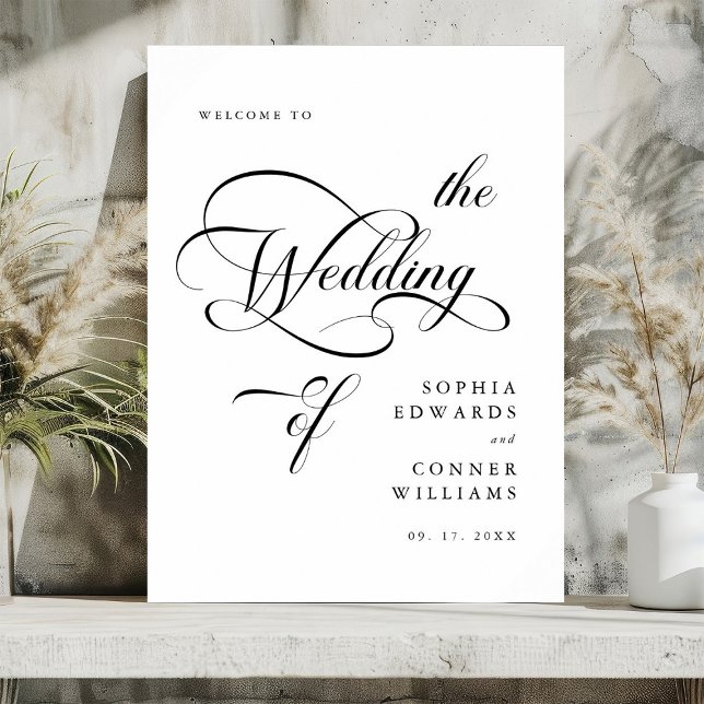 Elegant Classy Calligraphy Wedding Welcome Sign (Creator Uploaded)