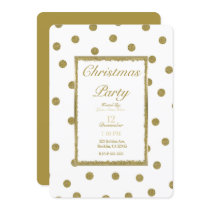 Elegant Classy & Chic White Gold Holiday Party Invitation