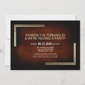 Elegant Classy Chocolate/Gold Birthday Party Invitation