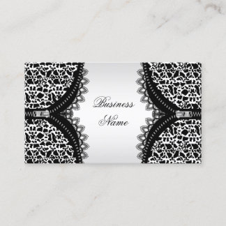 Elegant Classy Cow Animal Black White Zipper Business Card