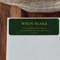 Elegant Classy Dark Green Leather Return Address