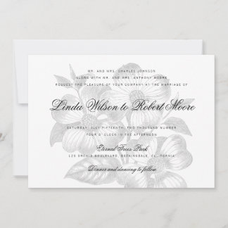 Elegant Classy Dogwood Flower Wedding Invitation