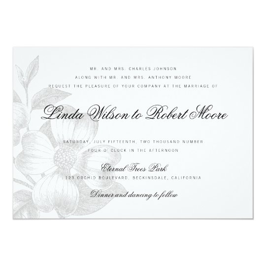 Elegant Classy Dogwood Flower Wedding Invitation | Zazzle.com