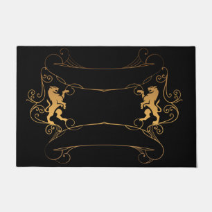Elegant Classy Double Gold lions doormat