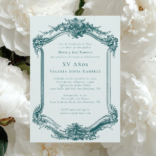 Elegant Classy Emerald Quinceañera 15th Birthday Invitation