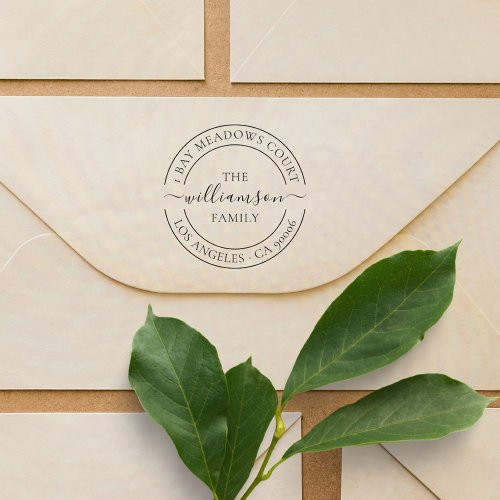 Elegant Classy Family Name Return Address Self_inking Stamp