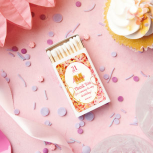 Elegant Classy Floral Birthday Favor Matchboxes