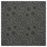    Elegant Classy Floral Damask Sunflower Charcoal Fabric