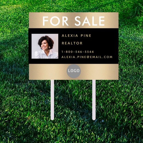 Elegant Classy For Sale Black Gold Real Estate Sign
