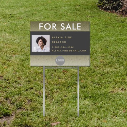 Elegant Classy For Sale Gray Gold Real Estate Sign