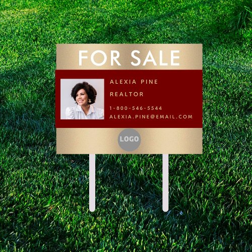 Elegant Classy For Sale Royal Red Gold Real Estate Sign