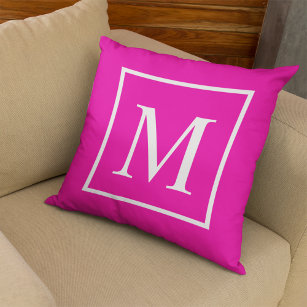 Elegant Classy Fuchsia Customize monogram Outdoor Pillow