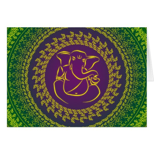 Elegant Classy Ganesh/ Indian God Card (Front Horizontal)
