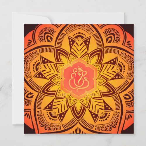 Elegant Classy Ganesh Indian Mandala Wedding Invitation