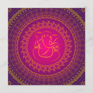 Elegant Classy Ganesh Indian Wedding Invitation