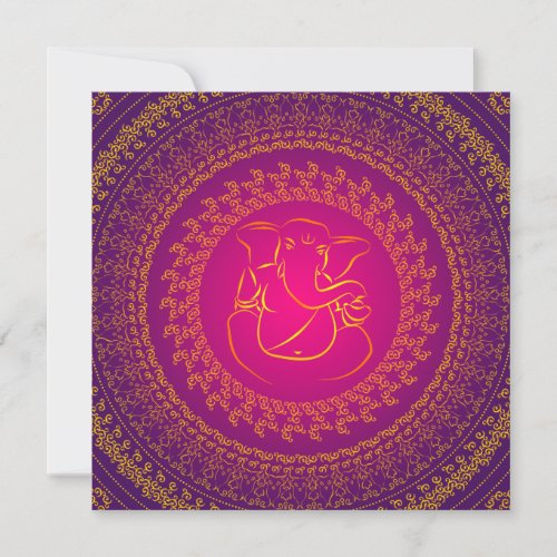 Elegant Classy Ganesh Indian Wedding Invitation