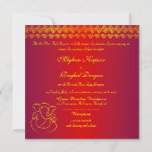 Elegant Classy Ganesh Indian Wedding Invitation (Back)