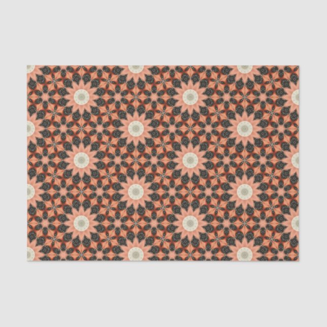 Elegant Classy Geometric Pattern Abstract Floral Tissue Paper (Front)