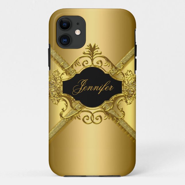Elegant Classy Gold Black Case-Mate iPhone Case (Back)