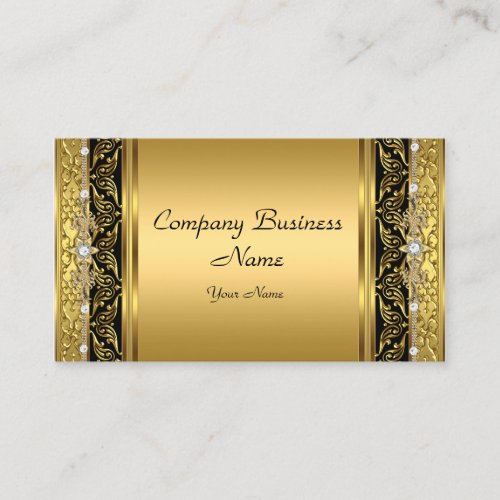 Elegant Classy Gold Black Diamond Business Cards