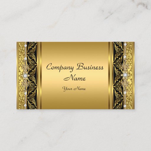 Customizable Elegant Classy Gold Black Diamond Business Cards