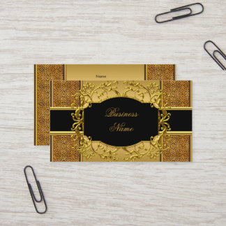 Elegant Classy Gold Black Leopard animal print Business Card