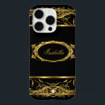 Elegant Classy Gold Black Name diamond jewel iPhone 16 Pro Case<br><div class="desc">Elegant Classy Black Gold diamond jewel Add Your Name Fabulous for Women,  Girls,   Zizzago created this design PLEASE NOTE all images are NOT Diamonds Jewels or real Bows!!</div>