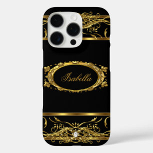 Elegant Classy Gold Black Name diamond jewel iPhone 16 Pro Case