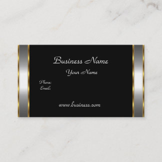 Elegant Classy Gold Black silver Business Card