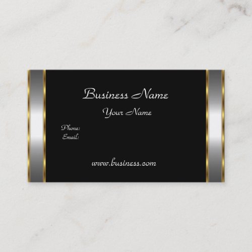 Elegant Classy Gold Black silver Business Card
