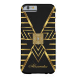Elegant Classy Gold Black Stripe Art Deco Barely There Iphone 6 Case at Zazzle