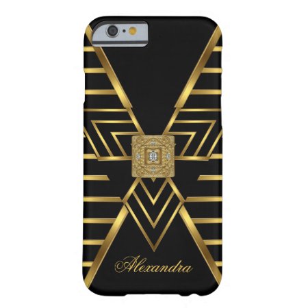 Elegant Classy Gold Black Stripe Art Deco Barely There Iphone 6 Case