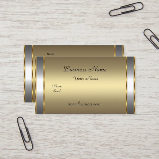 Customizable Elegant Classy Gold Bronze silver Business Card Templates