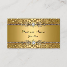 Elegant Classy Gold Damask Embossed Jewel Business Card
