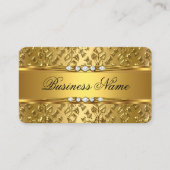 Elegant Classy Gold Damask Embossed Look Business Card (Front)