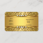 Elegant Classy Gold Damask Embossed Look Business Card (Back)