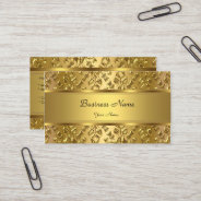 Elegant Classy Gold Damask Embossed Look Business Card at Zazzle